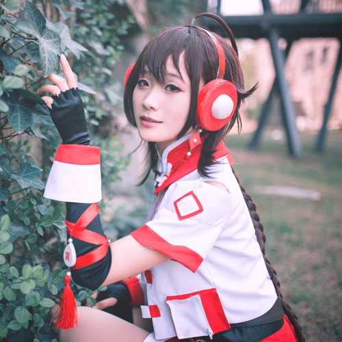 vocaloid China Yuezheng Ling long red brown 130cm braided hair anime cosplay wig