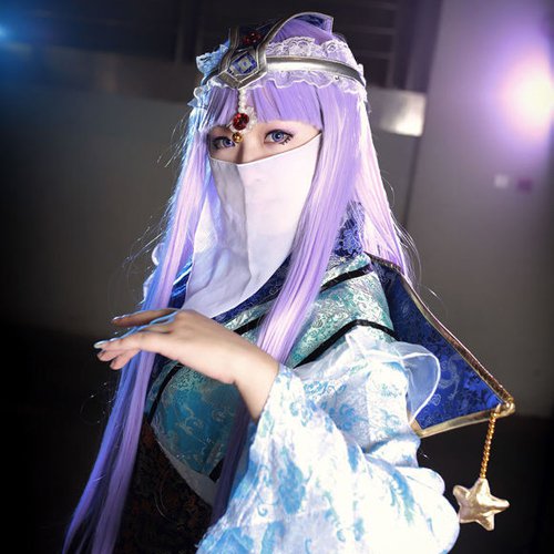 The Legend of Qin Priestess of Birth light purple 100cm anime cosplay wig
