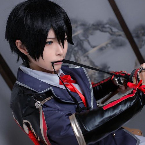 Furari no ken Kunihiro Horikawa short black cosplay wig