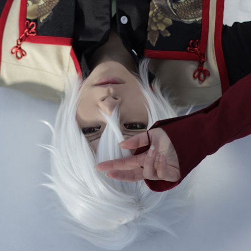 Hakuouki Shinsengumi Kitan Okida Souji short white cosplay wig