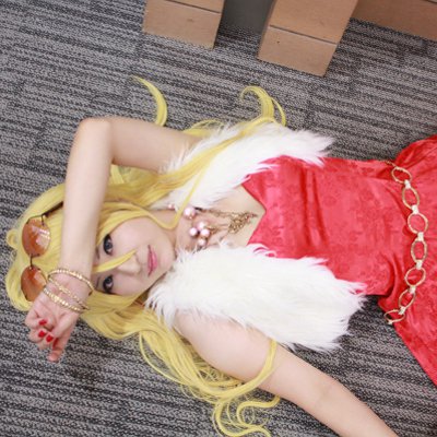 Panty & Stocking with Garterbelt Anarchy Panty 80cm long curly gold cosplay wig