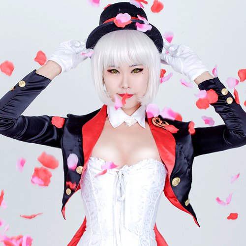 Cyphers shiva po Doll JJ short silver white cosplay wig