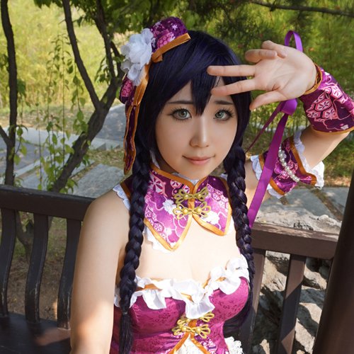 Love Live! Nozomi Tojo 100cm purple gray braid anime cosplay wig