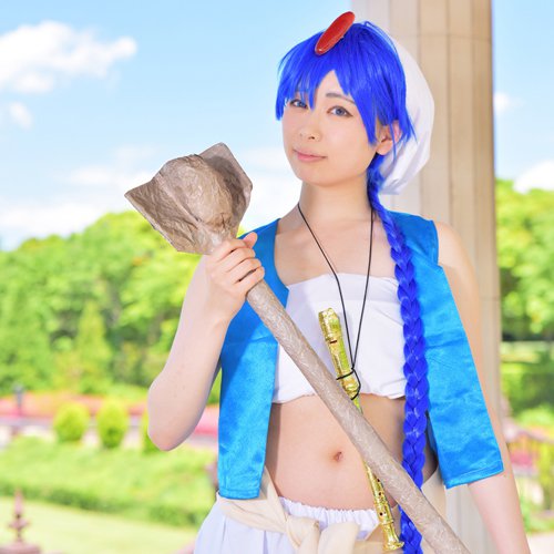 MAGI-Magi: The Labyrinth of Magic Aladdin blue 100cm braid anime cosplay wig