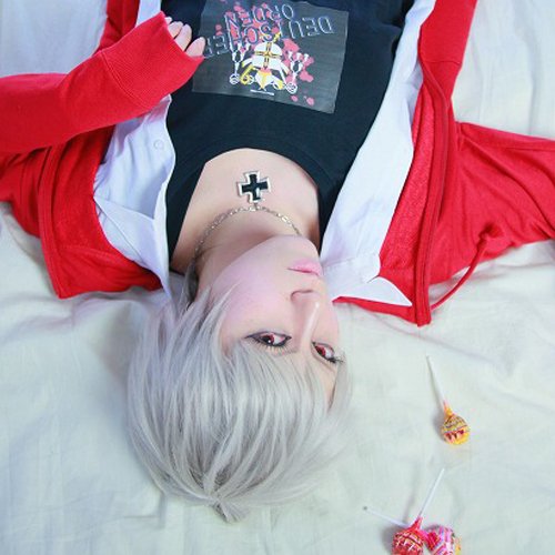 Axis Power Prussia Gilbert Beilschmidt short silver white anime cosplay wig