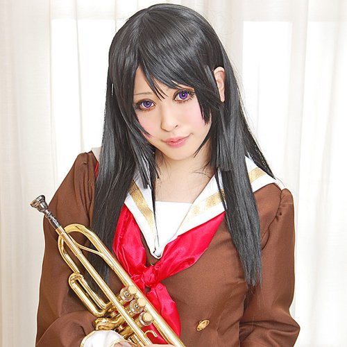 hibike! Reina Kousaka long 80cm black anime cosplay wig