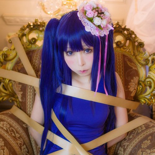 Episode5 End of the Golden Witch Furudo Erika Wendy Marvell blue 100cm clips cosplay wig