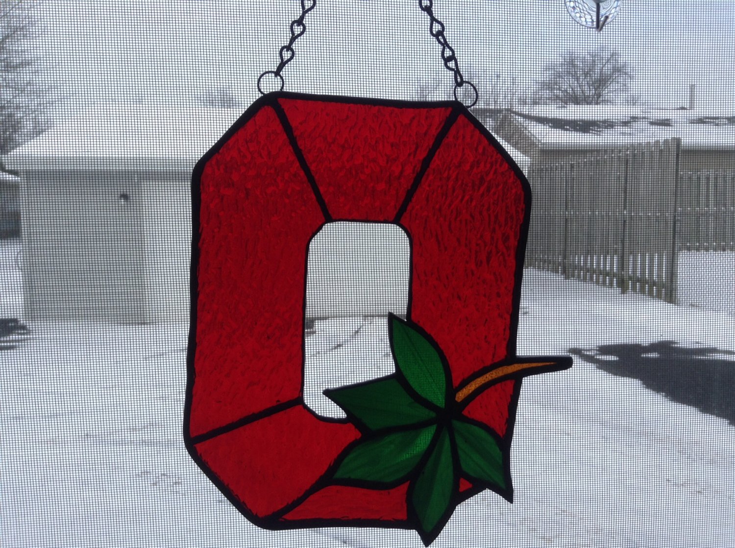 Stained glass Ohio State Logo
