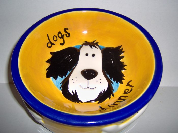 Dogs Dinner Hand Painted Food Bowl FREE S&H!!!