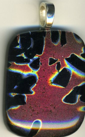 Fused Dichroic Art Glass Pendant