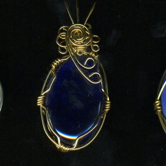 Cobalt Blue Art Glass Pendant