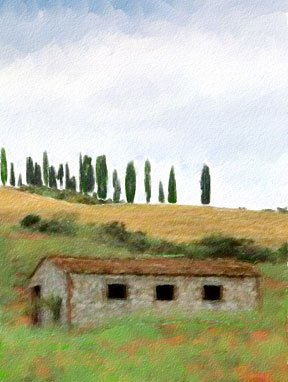 Tuscany Watercolor Greeting Card