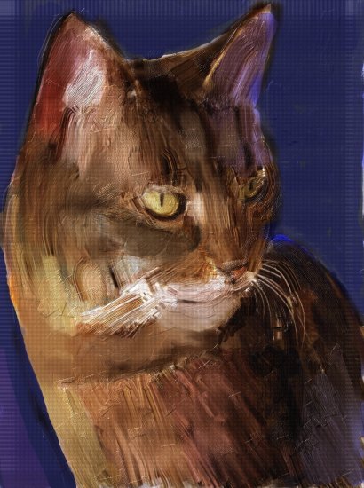 Cat Greeting Card - 8 5-inch x 7-inch oil painted greeting cards w 8 envelopes (blank inside)