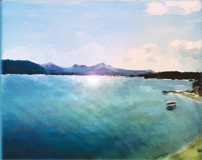 Mediterranean Coast in Sardinia - Watercolor Greeting Cards - box of 8 5inch by 7inch cards