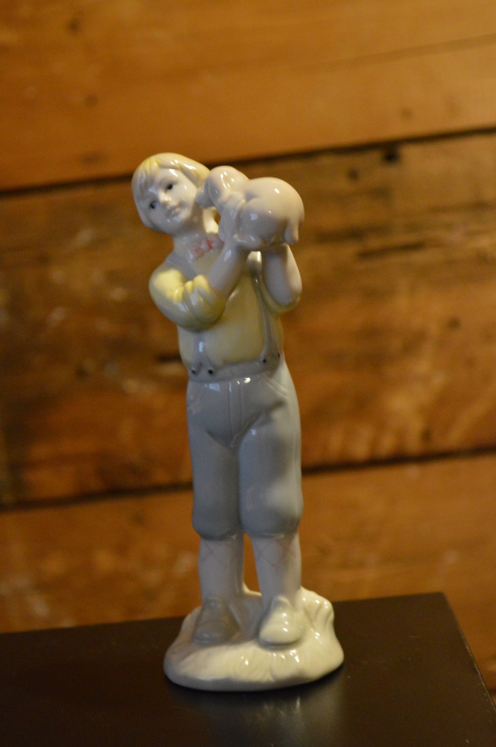 Boy and his dog porcelain figurine prestige collectors club