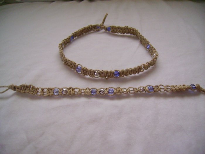 Purple Hemp Jewelry Set
