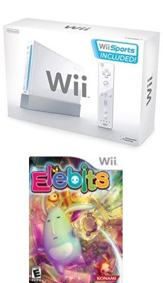 Nintendo Wii Sport Bundle - With 5 Great Sports Games + Nintendo Wii Elebits