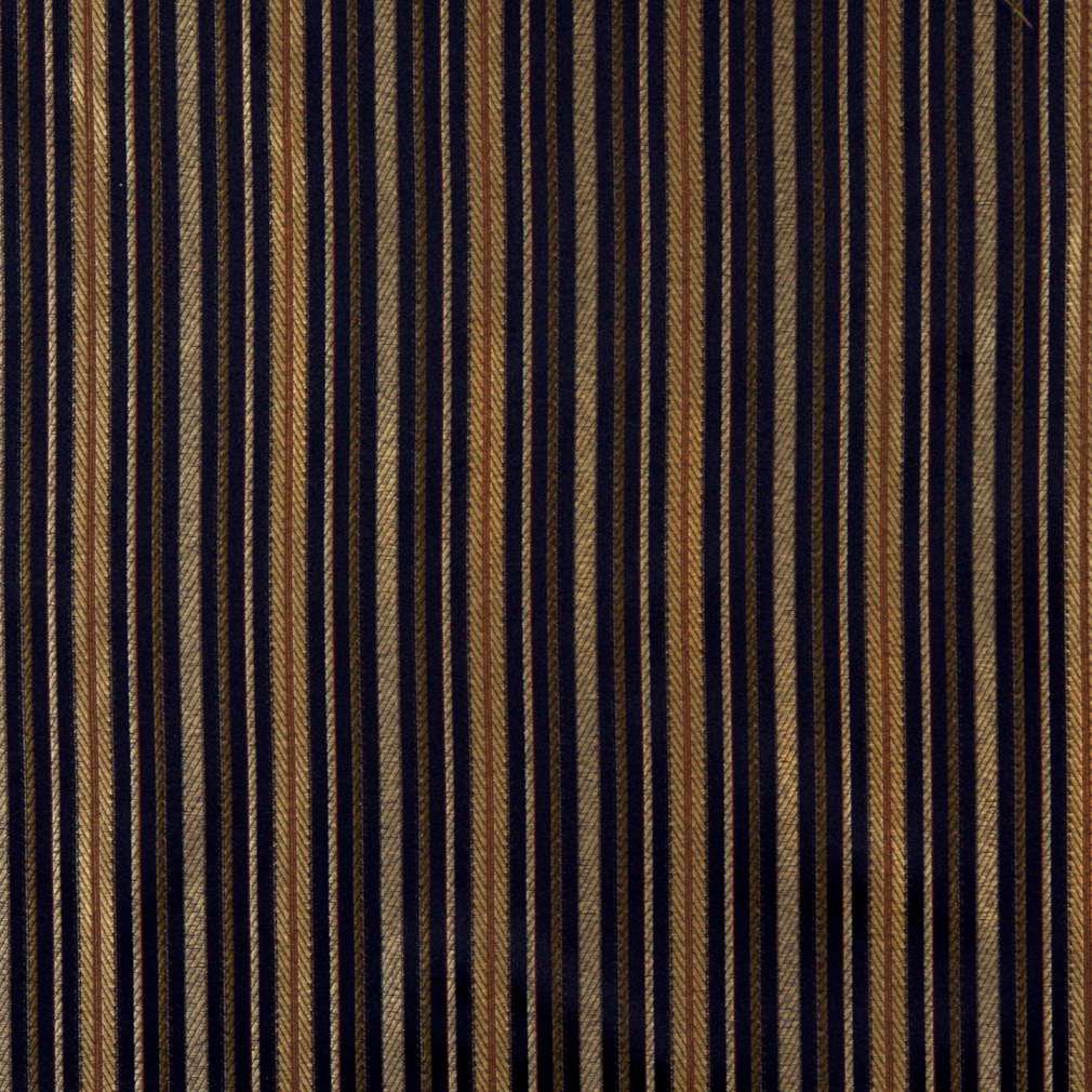 54"" E600 Striped Navy Blue Yellow Green Damask Upholstery Window