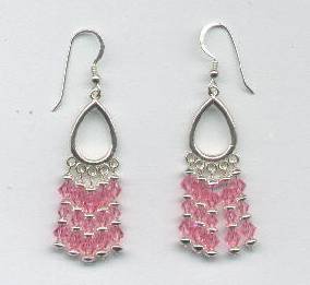 Swarovski Light Rose Crystal Chandelier Earrings