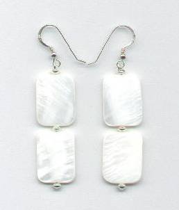Mother of Pearl Rectangle Earrings