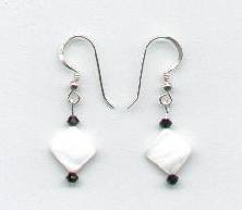 Swarovski Jet Crystal and Mother of Pearl Earrings