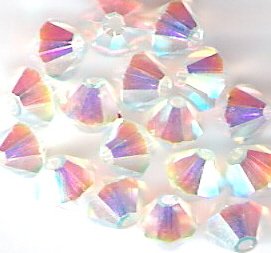 Swarovski Crystal 24 Crystal Aurora Borealis-2X 4mm Bicones 5301