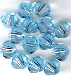 Swarovski Crystal 24 Aquamarine 4mm Bicones 5301