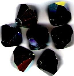 Swarovski Crystal 24 Jet Aurora Borealis 4mm Bicones 5301