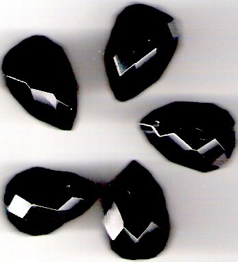 Black Onyx Faceted Briolettes 24mm X 16mm