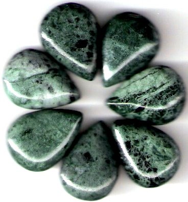 Moss Agate Flat Teardrop Briolettes 22mm X 16mm