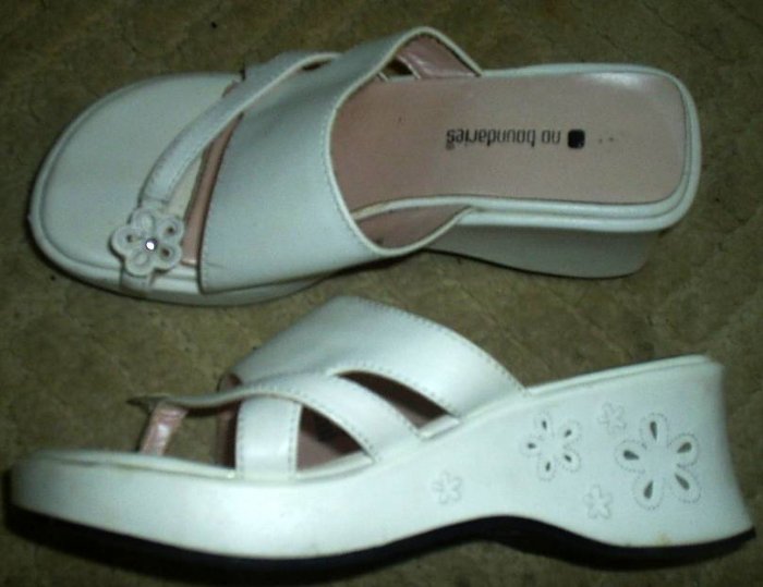 White Platform Wedge Heeled Sandals Easter Shoes Girl Size 4.5 4 1/2