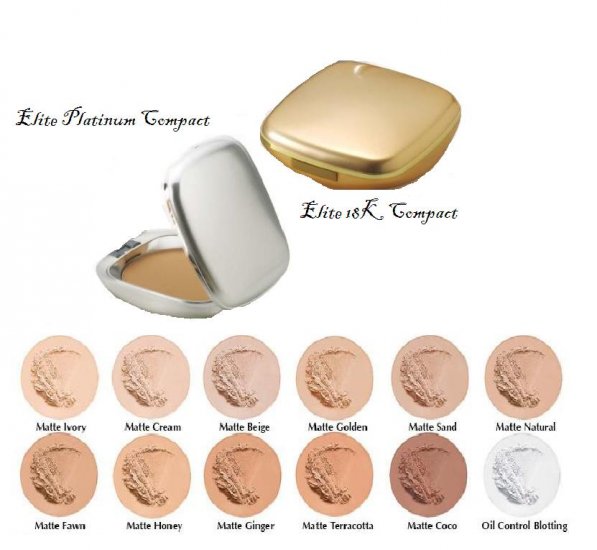 Oil Free Pressed Powder Elite Platinum & 18K Compacts