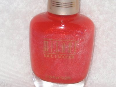 MILANI GLITZY Nail Polish * GLITZY JAM * Sparkly Med Orange Glimmer