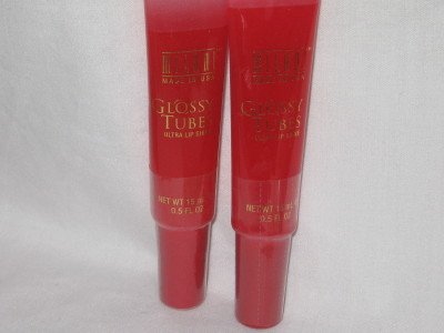 2 MILANI GLOSSY Tubes Lip Gloss RED CHERRY POP SHINE Lipgloss NEW SEALED