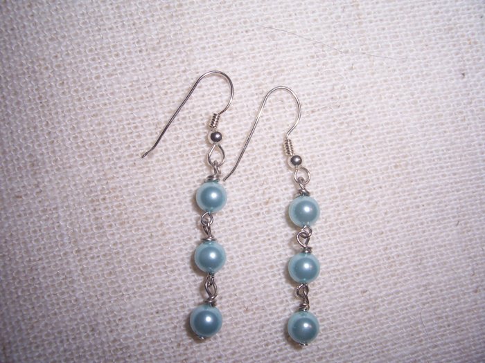 Blue Cultured Freshwater Pearl Sterling Silver earrings by A Touch of Earth