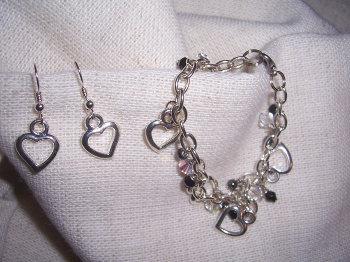 Swarovski Crystal Adorable Hearts bracelet set by A Touch of Earth