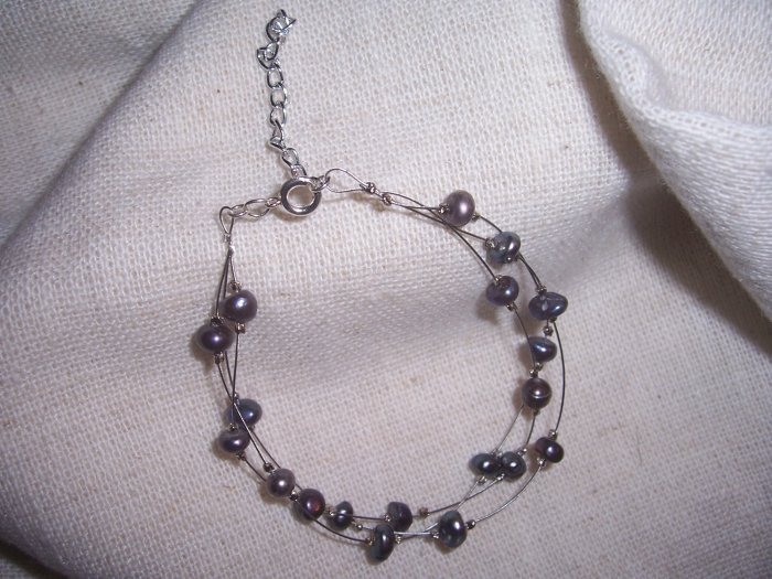 Blue CFW Pearl Multi-strand bracelet by A Touch of Earth