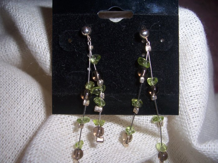 Peridot and Garnet Sterling Silver earrings by A Touch of Earth