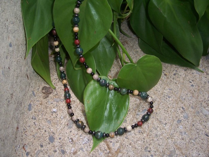 Bloodstone and multi stone Sterling Silver necklace by A Touch of Earth