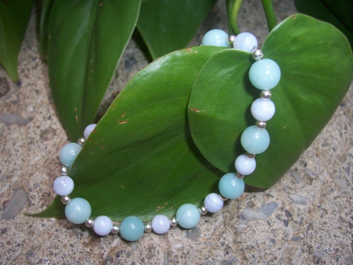 Blue Lace Agate and Amazonite bracelet by A Touch of Earth