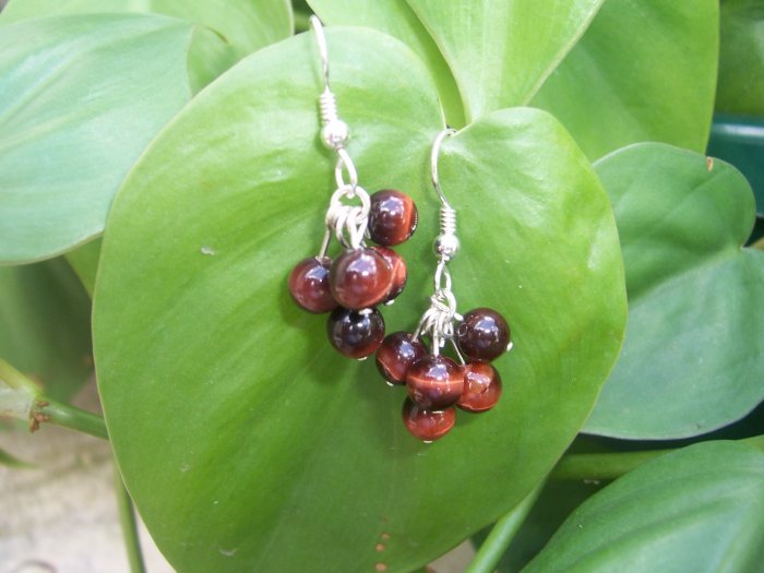 Red Tiger's Eye Bubble earrings by A Touch of Earth