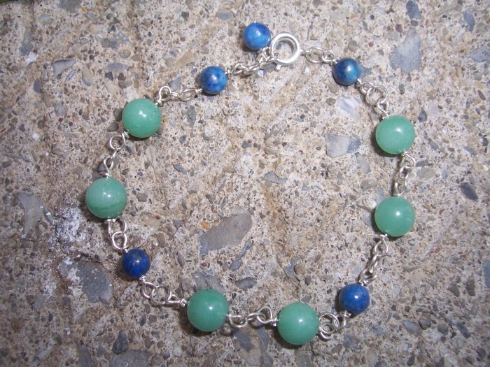 Amazonite and Lapis Lazuli Sterling Silver bracelet by A Touch of Earth