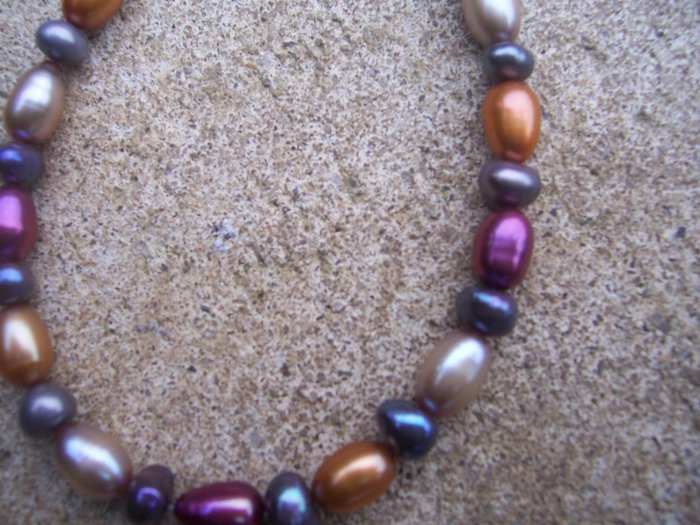 Multi-colored Freshwater Pearl Sterling Silver bracelet by A Touch of Earth
