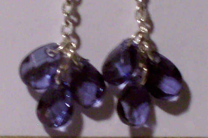Blue glass bead earrings
