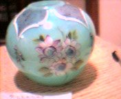Fenton Victorian Roses Vase, Lt. Edition 1993 Mint in b