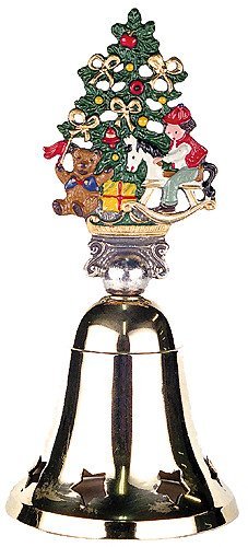 German Christmas Brass Bell with Pewter Christmas Tree