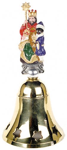 German Christmas Brass Bell w/ Pewter Three Kings
