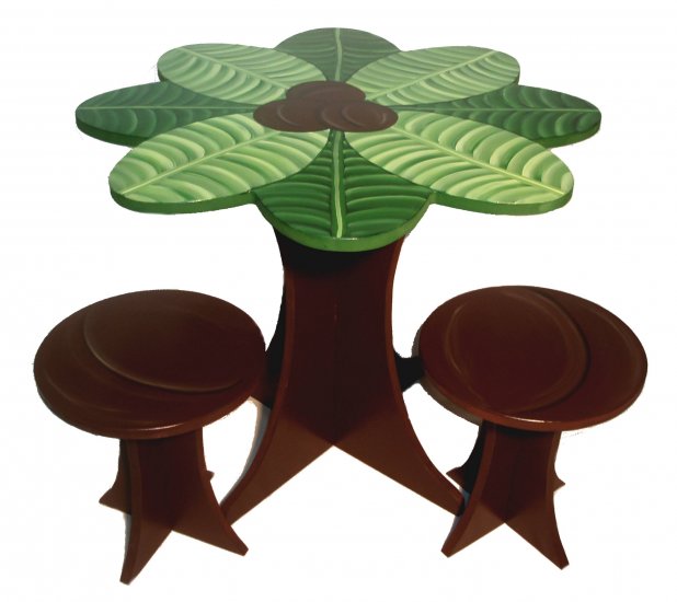 Coconut Palm Teacup Table Set