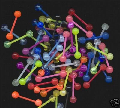 3 Pieces 14 Guage Flexi Tongue Rings