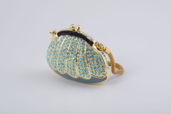 Golden Blue Woman Bag Fabergé Style